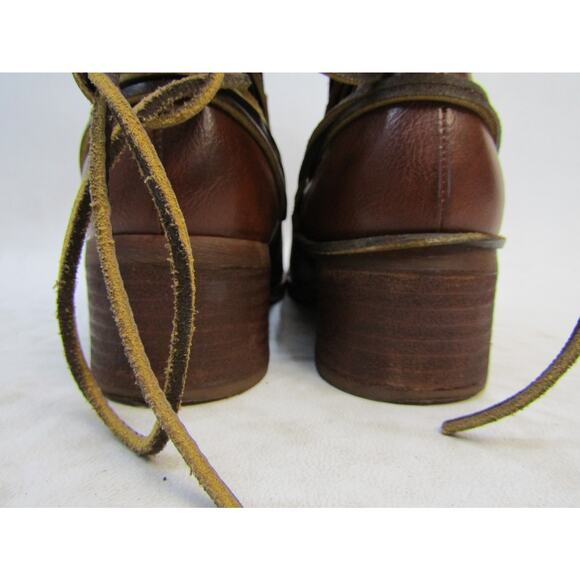 Korks Womens Size 7 M Brown Leather Zip Fashion Ankle Boots Booties - Picture 8 of 11